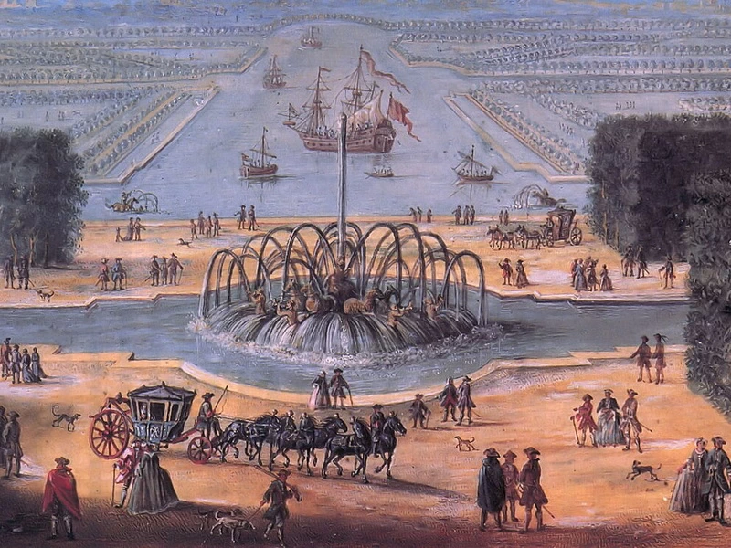 1640-								Adam Pérelle - Il bacino di Apollo nel parco della Reggia di Versailles